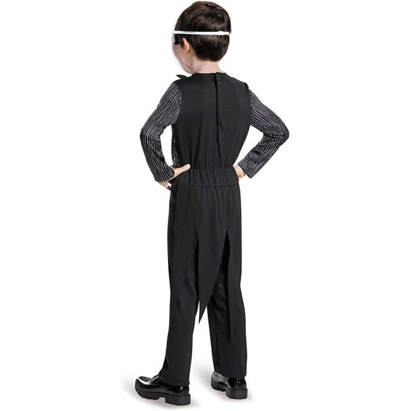 Jack Skellington Kids Costume 10-12 Mask Bat Tie The Nightmare Before Christmas - Picture 7 of 9
